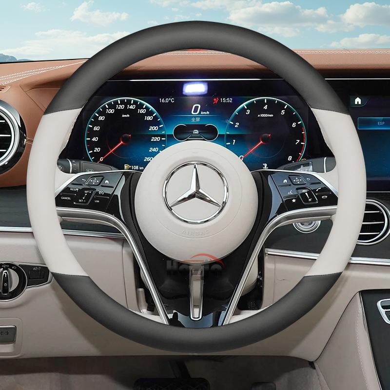 Кожаный чехол на руль автомобиля для Mercedes Benz C220 GLC W447 W124 W203 W204 W205 W218 W245 W166 W212 W210 W221 Аксессуары mo00