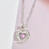 Smart Pink Diamond Love Necklace Women'S Light Luxury High-End Trend Versatile Heart Frequency Pendant Collarbone Chain