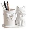 3D Printed Kitten-Shaped Pen Holder Plastic Makeup Brush Storage Organizer  Office Desk Decor
