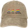 Peace Love Let Your True Color Shine Denim Baseball Cap Golf Dad Hat Adjustable Original Classic Cap Hats