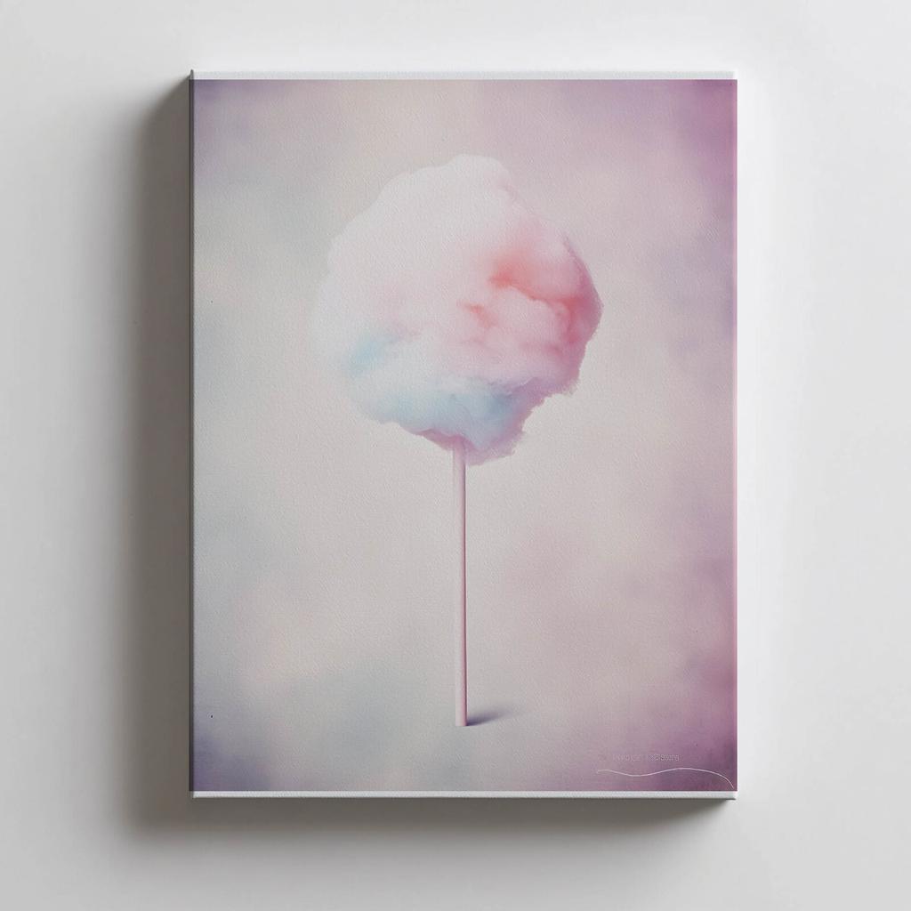Pastelowa Wata Cukrowa Pastelowa Wata Cukrowa, 50X70 Cm, Bez Ramy, Płótno Premium Na Blejtramie