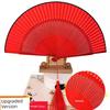 2025 Model Red Fan Portable Black Purple Yellow 7inch Flag-Patterned Ancient Style Folding Fan Chinese Style Classical Fan Green