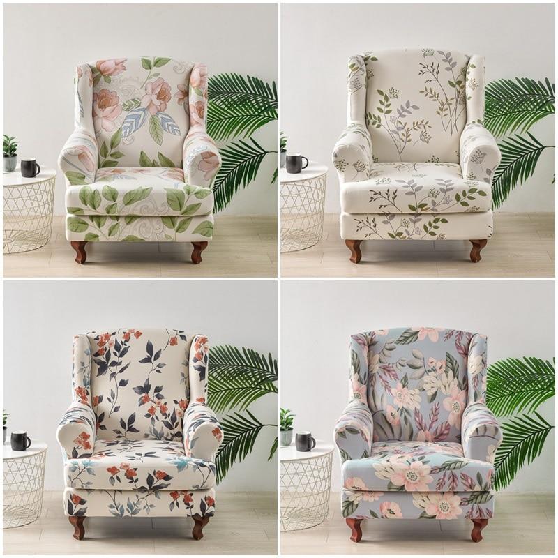 Чехол на стул с крылышками в скандинавском стиле, эластичные чехлы на кресла из спандекса, съемные чехлы для дивана Relax с чехлами на подушки сидений
