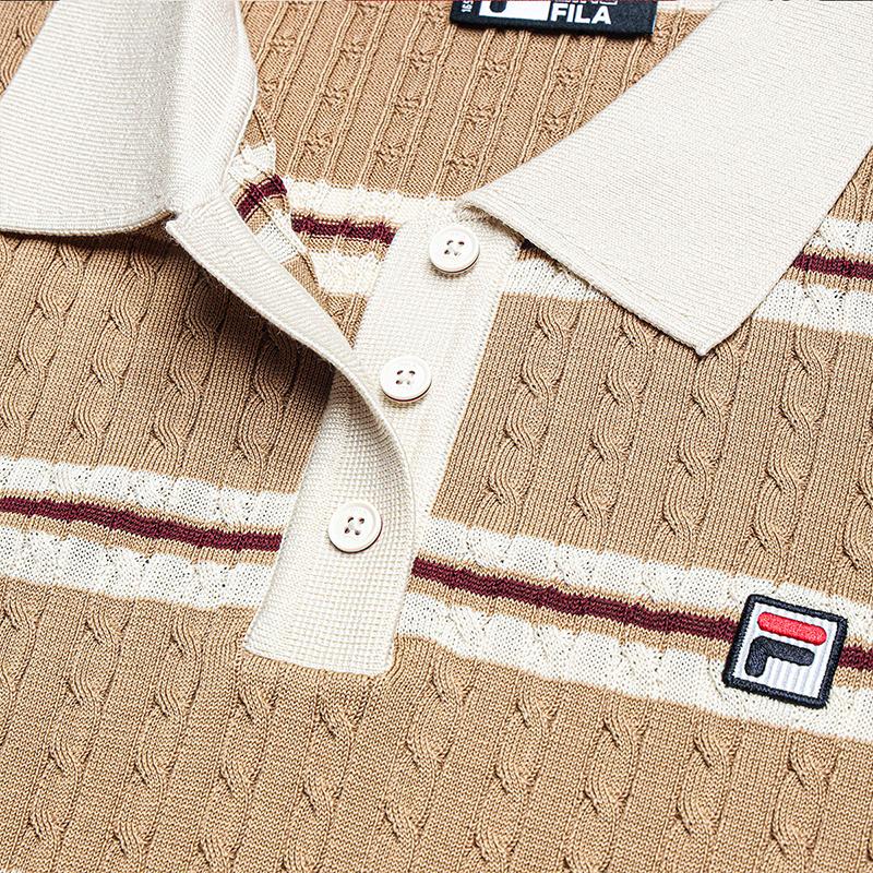 Fila Женский джемпер в полоску с косами Деним Хаки F11W638403FDK