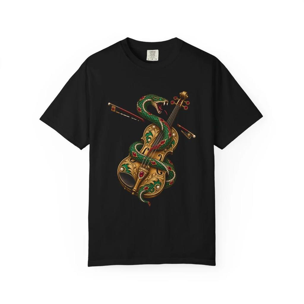Viper Strings Jeweled Relic T-Shirt Black Front Print Comfort Colors 1717