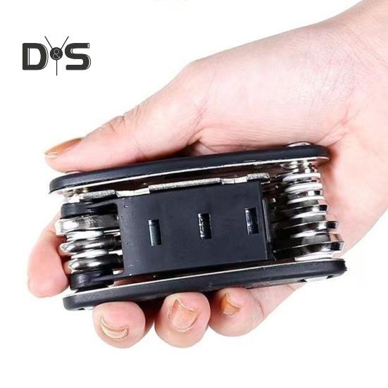 Наборы для ремонта велосипеда 16 в 1, многофункциональный велосипедный инструмент с лопатками для шин, шестигранным ключом для спиц, складной многофункциональный набор аксессуаров для шоссейного горного велосипеда