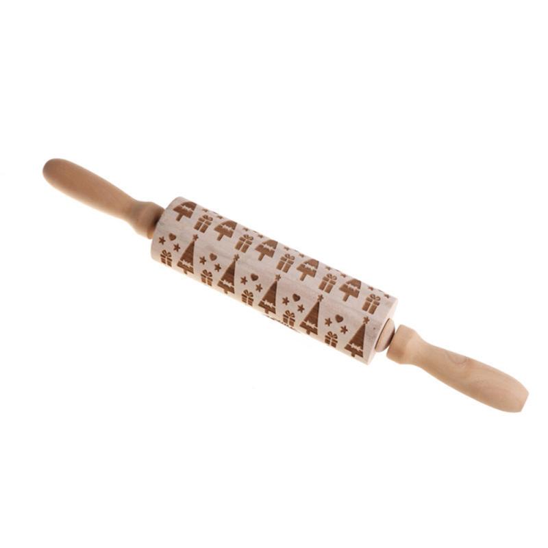 Рождественские скалки Рок Деревянная прокатка Тиснение Выпечка Печенье Бисквит Помадка Торт С рисунком