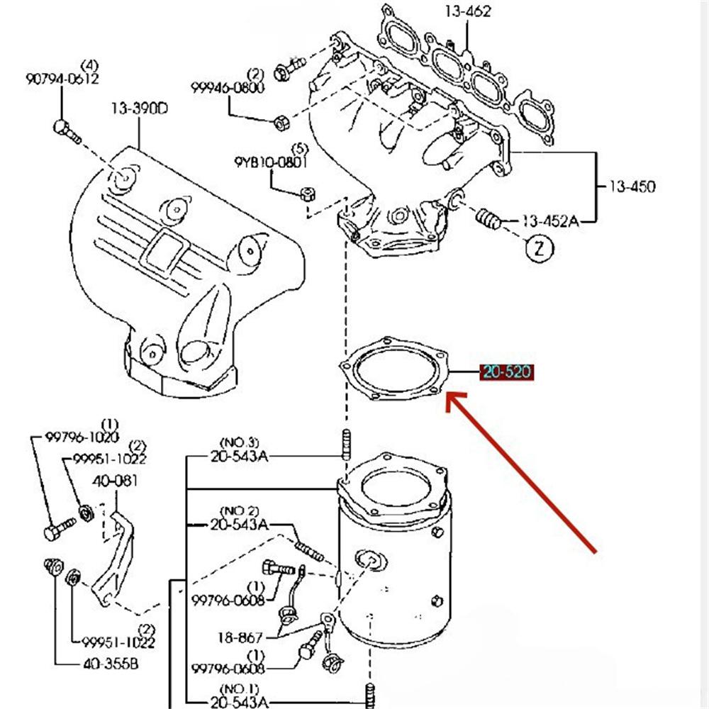 Прокладка впускного коллектора ZM01-20-520 Для Mazda 323 1998-2003
