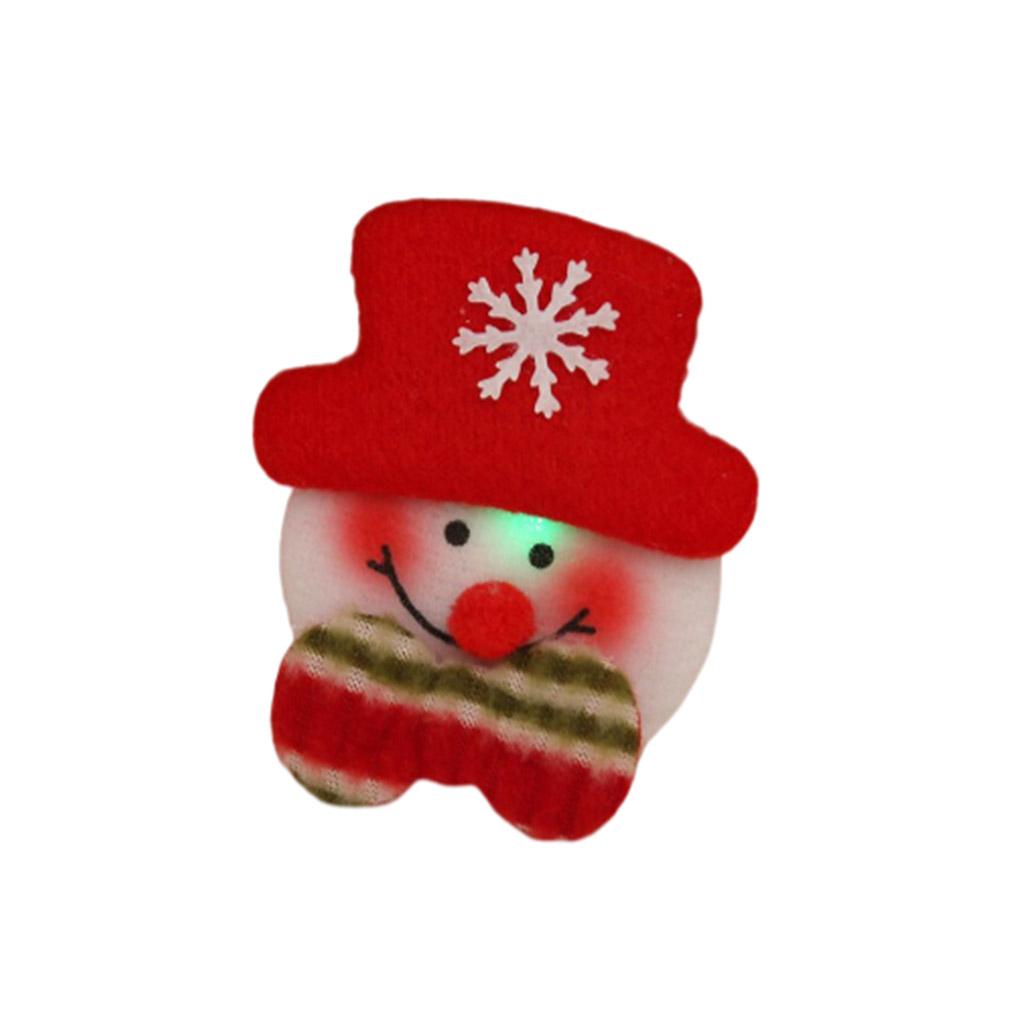 Рождественская светящаяся брошь на батарейках Рождественская нагрудная булавка Украшение для вечеринки Праздничная атмосфера Нового года Декор для одежды