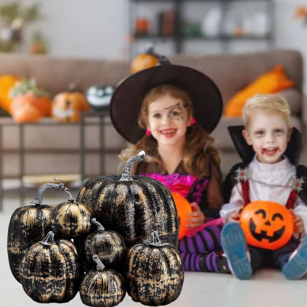 7 шт. Имитация тыквы, глянцевая краска, легкая, креативная, многоразовая, пенопластовая тыква для декора