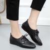 Весна Осень Туфли Медсестры Женские 2024 Новые Шнуровка Британский Стиль Простые Кожаные Балетки Плоские Повседневные Белые Туфли Женские