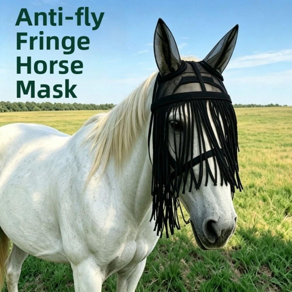 Breathable Mesh Fly Protector Mask UV Protection Horse Fly Cover Horse Face Mask Stable Use