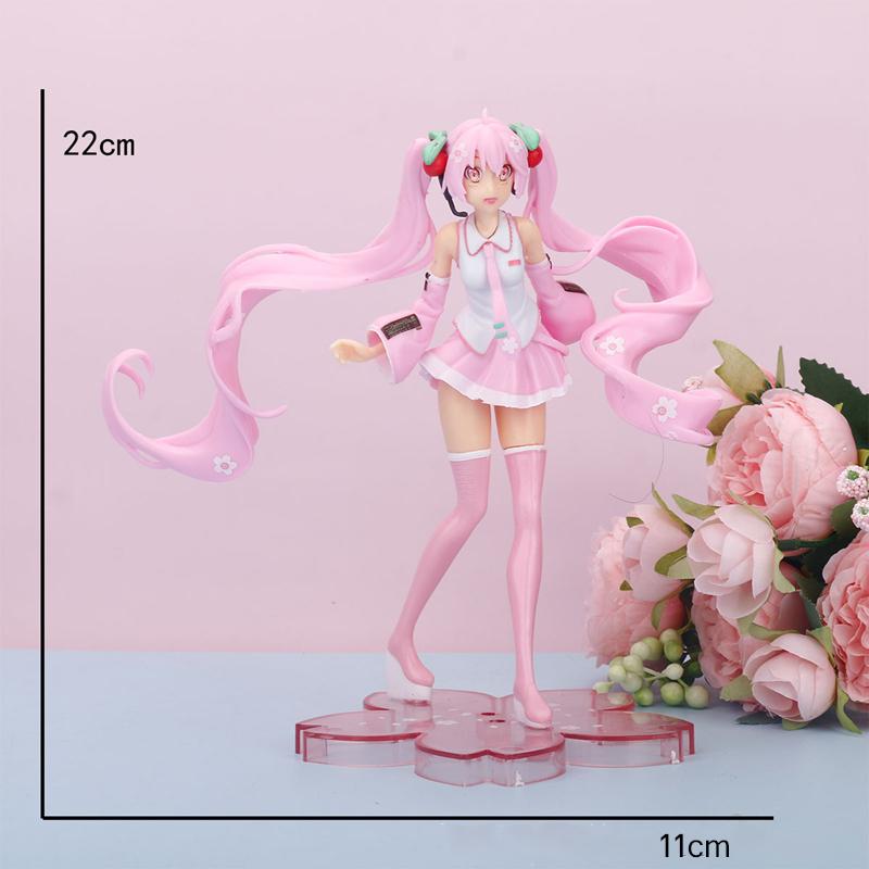 Non-Toxic Hatsune Miku Figures Anime Peripheral Two-Dimensional Beautiful Children Model Case Ornaments Children Gifts Home Decorations