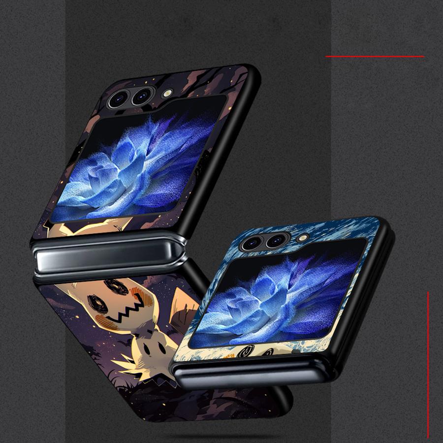 Смешной чехол Mimikyu из Покемонов для Samsung Galaxy Flip5 Flip4 Z Flip 7 6 5 4 3 Flip3 Flip6 Flip7 FE Задняя крышка телефона Funda