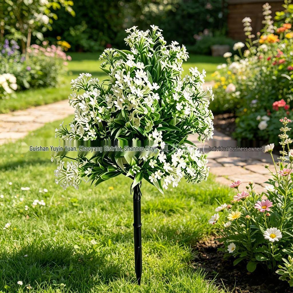 Faux Gladiolus Flower Garden Bonsai Ornament for Outdoor Courtyard