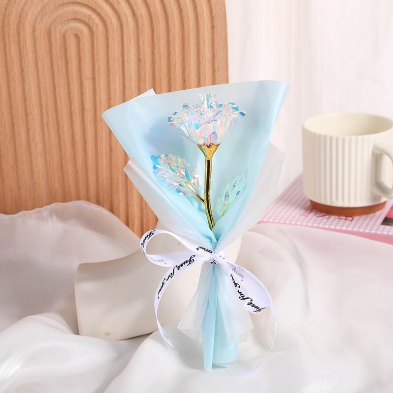 Креативный цветок из золотой фольги, маленький искусственный цветок, одиночный вечный цветок, подарок на День святого Валентина на день рождения подруги