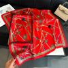 Butterfly Lines Silk Square Scarf Women Satin Shawl Wrap Hijab Female Hair Band Wrist Luxury Headkerchief 70*70cm Echarpe
