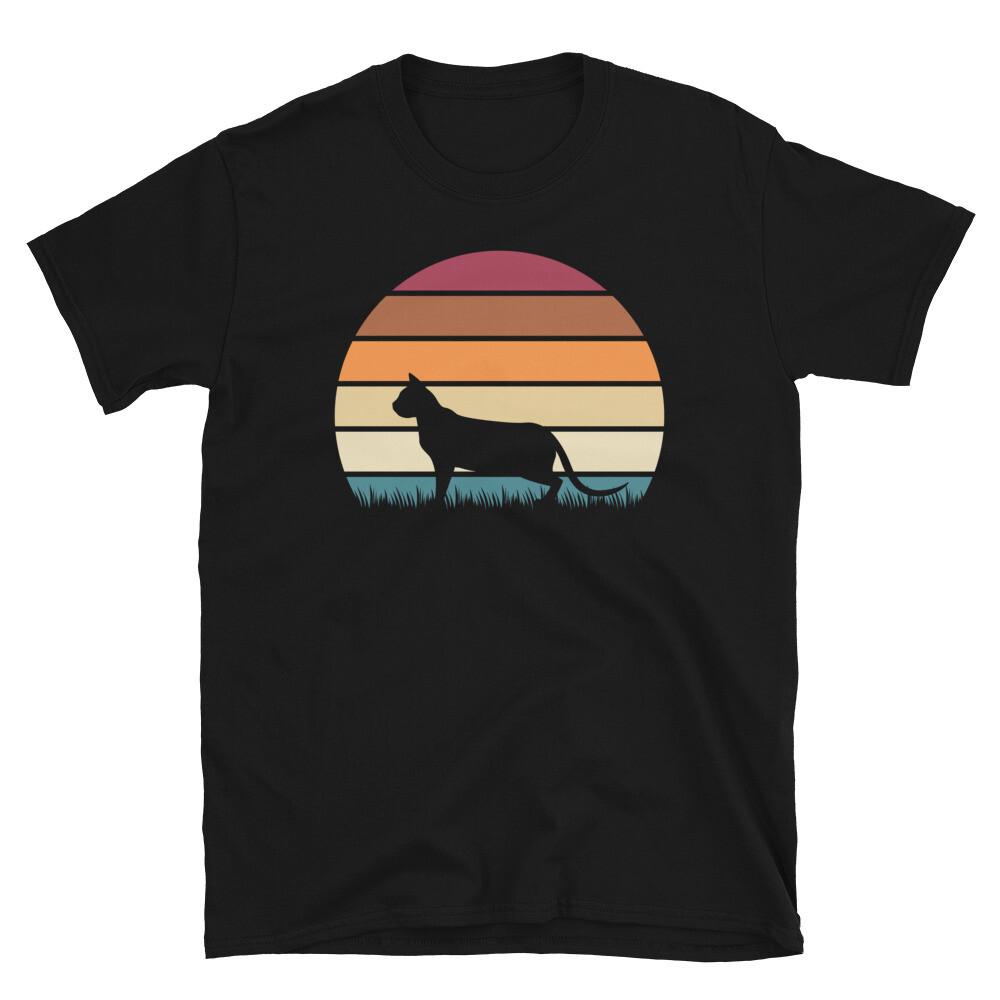 Retro Sunset Kitten Feline Pet Bengal Cat Short-Sleeve Unisex T-Shirt