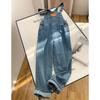 Jumpsuits Women Streetwear Denim Overalls Vintage Loose Casual Wide Leg Pants High Waist Strap Straight Jeans Trousers
