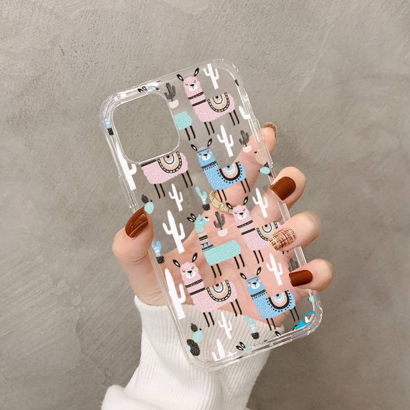 Kawaii милый лама альпака животные мультфильм красочный чехол для телефона для iphone 13 11 12 pro XS MAX 8 7 6 6S Plus X 5S SE 2020 XR чехол