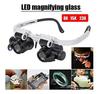 Magnifying Glass 8x 15x 23x Double Led Lights Eye Glasses Lens Magnifier Loupe Jeweler Watch Repair Tools Set
