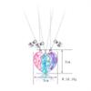 3 шт. Ювелирные изделия дружбы Подходящее ожерелье с подвеской в виде сердца Мультяшное ожерелье с капающим сердцем дружбы