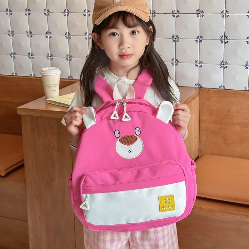 Children Bear Little Backpack Zipper Design Adjustable Shoulder Straps Schoolbag