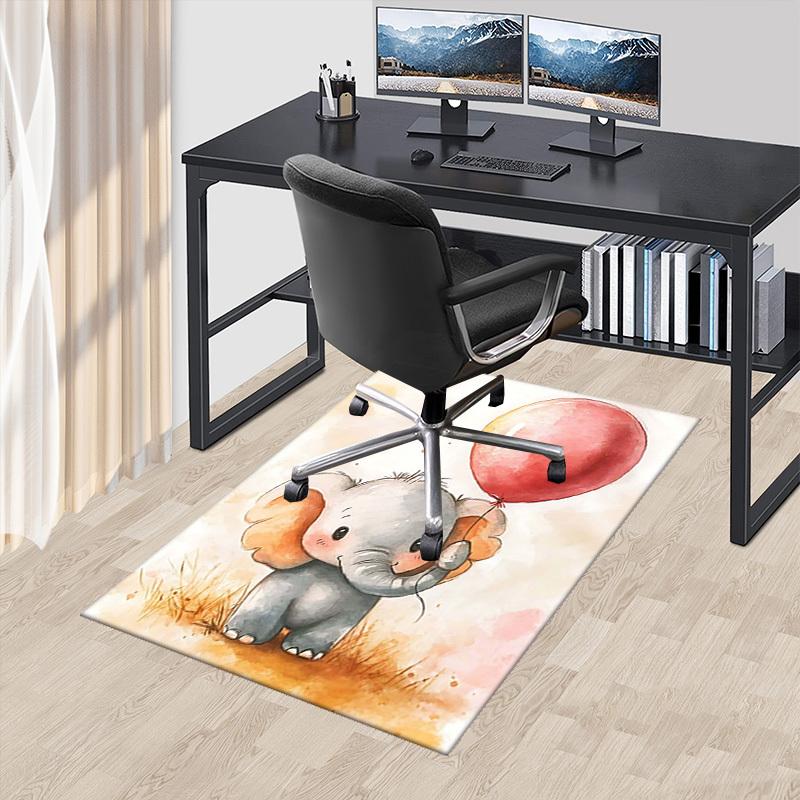 1pc Anime Elephant with Balloon Chair Mat - Office Desk Pad, Non-Slip Carpet for Home Decor, Suitable for All Seasons, Perfect Gift for Anime Lovers.H