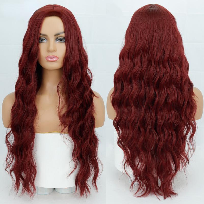 MISS WIG Женские красивые длинные волнистые волосы без челки, синий длинный волнистый парик из синтетического волокна для женщин