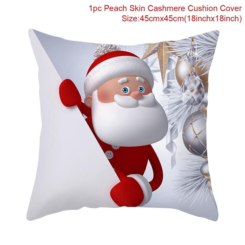 Snowman Christmas Cushion Cover Merry Christmas Decorations For Home Cristmas Sofa Decor Navidad Xmas Gifts New Year