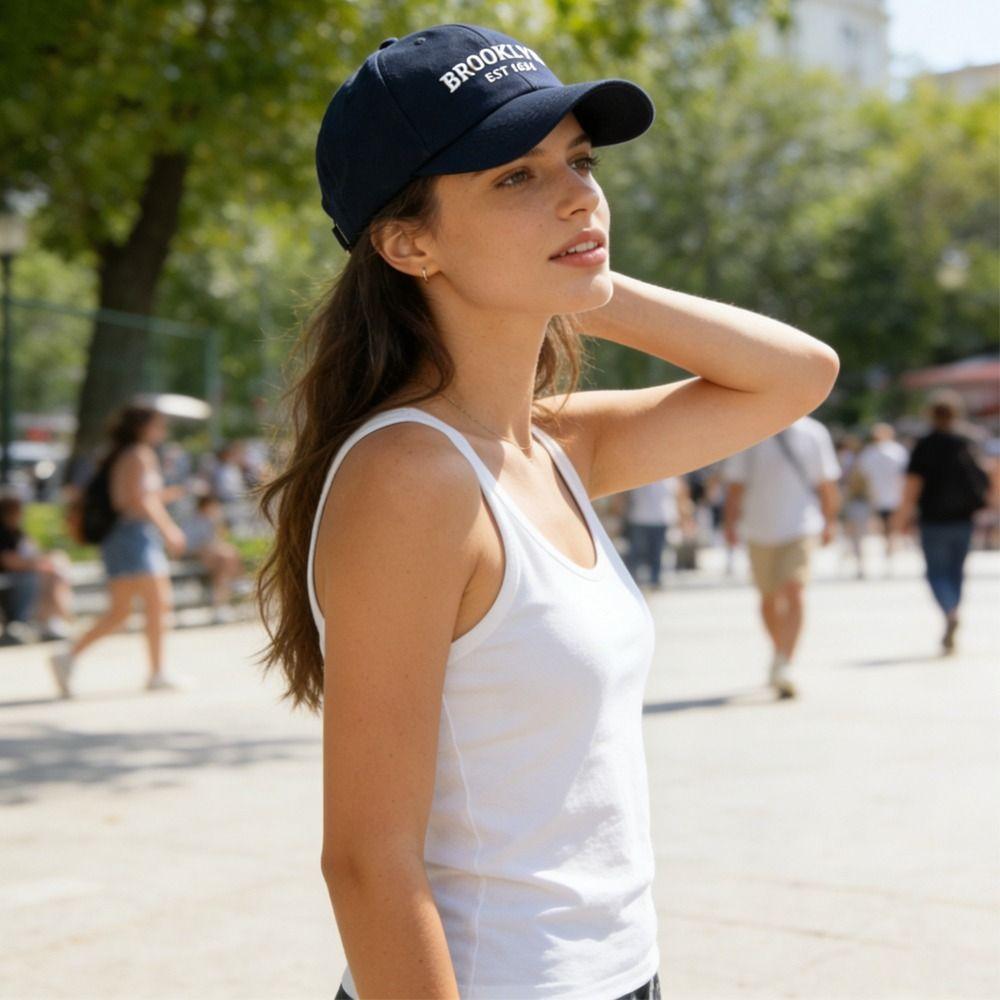 Creative Letter Embroidered Baseball Cap High Quality Breathable Snapback Hat Couple Hat Sunscreen Hat Daily Wear