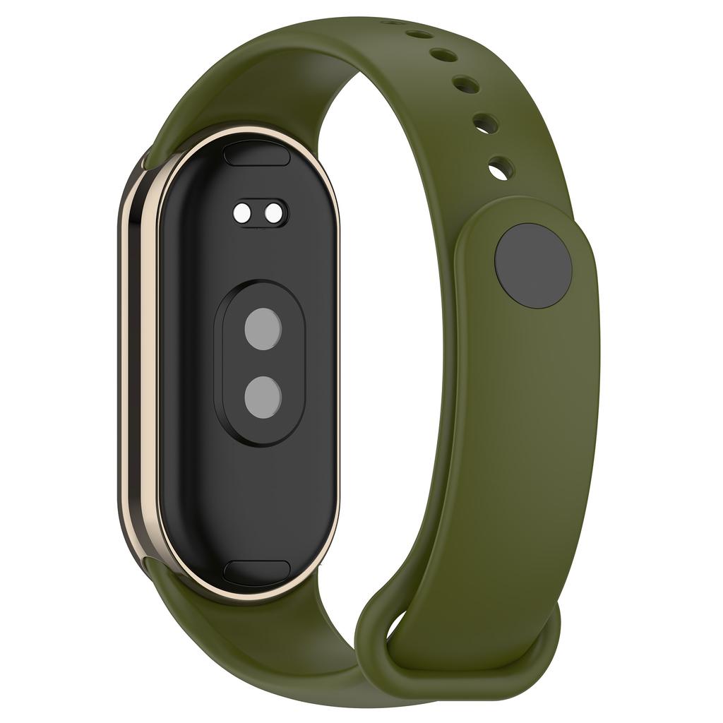 Для Xiaomi Smart Band 9 NFC/Band 9/Band 8 NFC/Band 8 Силиконовый ремешок для часов с металлическим коннектором