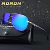 aoron Fashion Polarized Sunglasses Classic Mirror Eyeglasses Coating Anti-glare Metal Frame UV400 Sun Glasses for Men Women