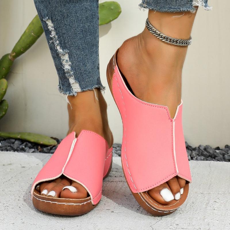Fashion Plus Size 2025 Summer Open Toe Women’s Slippers Outdoor Casual Platform Wedges Sandals for Daily Comfortable Beach Slippers