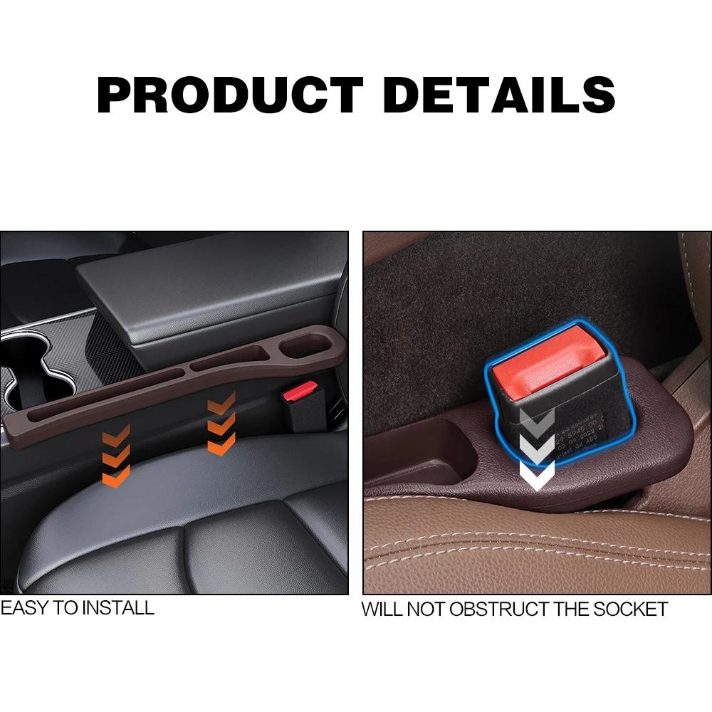 2PCS Car Seat Gap Filler Between Seats Crevice Interior Decoration Accessories Pu Waterproof Car Seat Gap Plug Strip