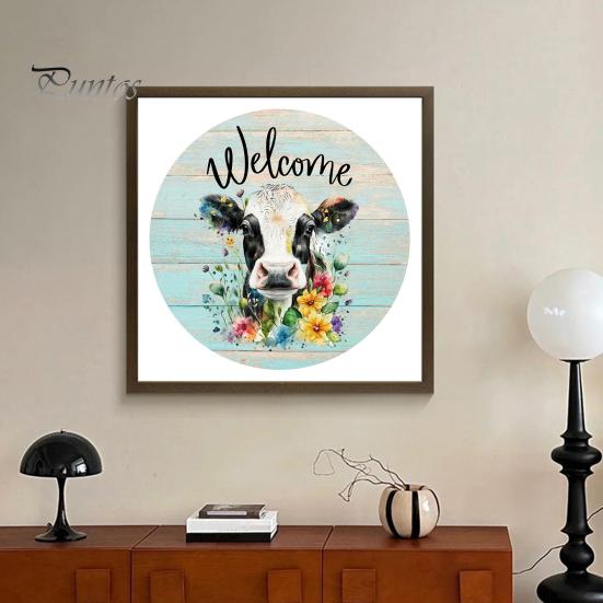 1 комплект, комплект для рисования животных из искусственного алмаза, красочный цветок, узор коровы, сделай сам, стразы, вышивка крестиком, рисунок, украшение для дома, искусство из искусственного алмаза