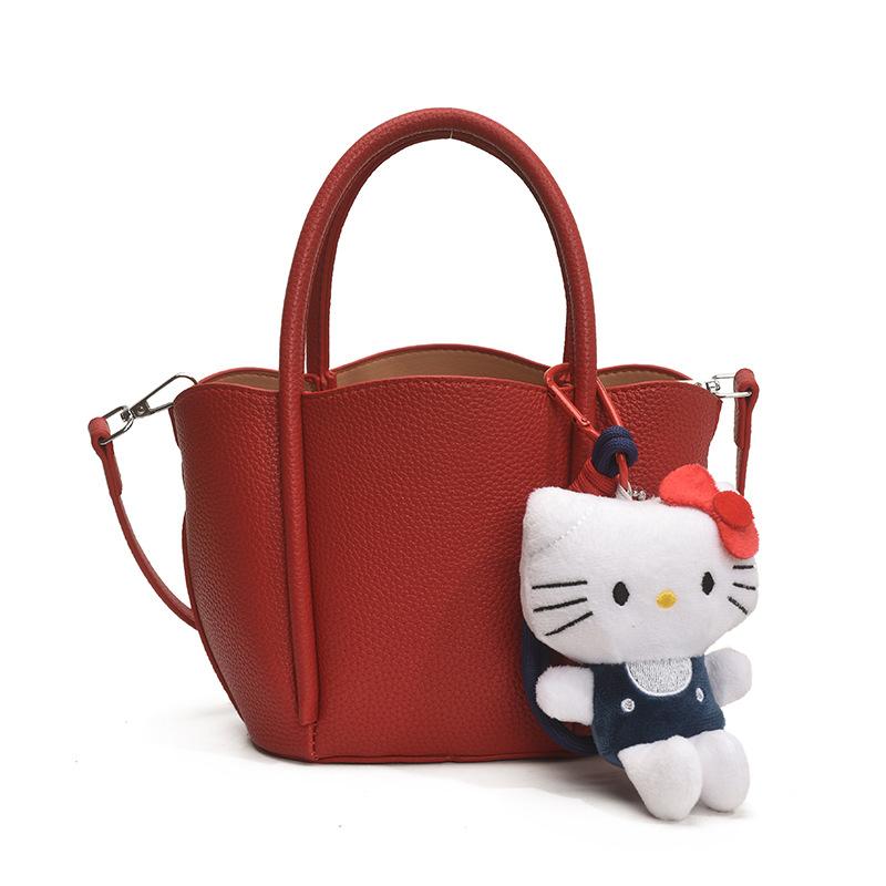 Wholesale 2025 New Trend Bag Women's Lychee Pattern Simple Versatile Texture Vegetable Basket Shoulder Messenger Bag