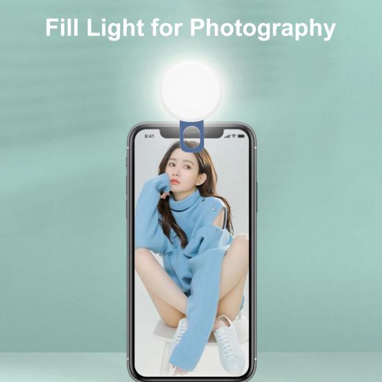 Portable LED Selfie Flash Fill Light 3 Adjustable Mode 20 Beads Easy Clip-On Brighten Live Beauty Fill Light