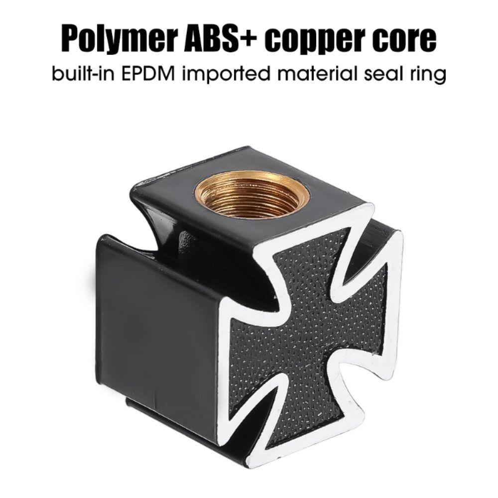 Cross Style Bike Motorcycle Tyre Accessories Dust-proof Cover Protective Cover Valve Stem Cap