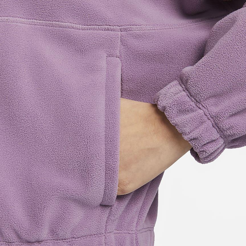 Nike Куртка флисовая с капюшоном Therma-Fit One Casual Zip, женская, цвет пыльно-фиолетовый FB5639-536