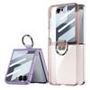 GKK For Samsung Galaxy Z Flip7 5G Case with Ring Holder PC+Tempered Glass Phone Cover