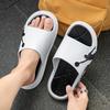 Color thick-soled slippers men's summer wear sports and leisure one-word indoor home non-slip beach sandals
