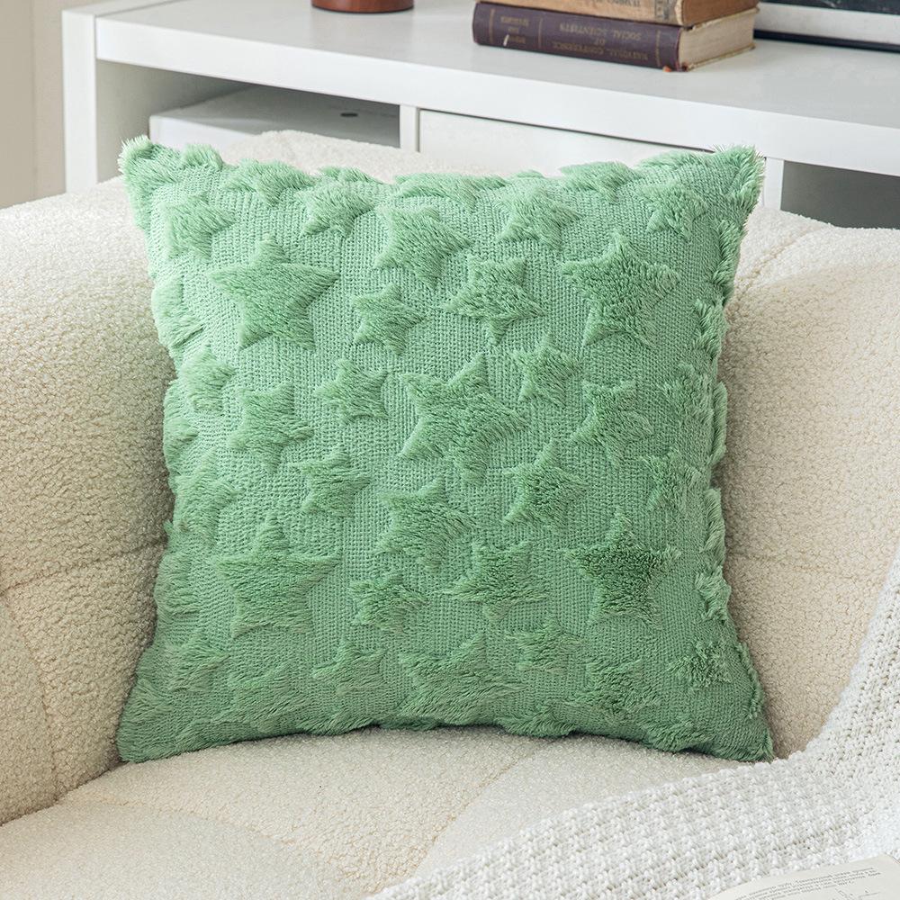 Рождественская звезда Вышитая меховая наволочка Домашняя гостиная Диванная подушка Чехол Праздничная вечеринка Удобство Декоративная наволочка