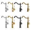 Chrome Antique Brass Basin Faucet Single Handle Mixers Taps 360 Rotation Kitchen Faucet Kitchen Mixer Taps Gold Black