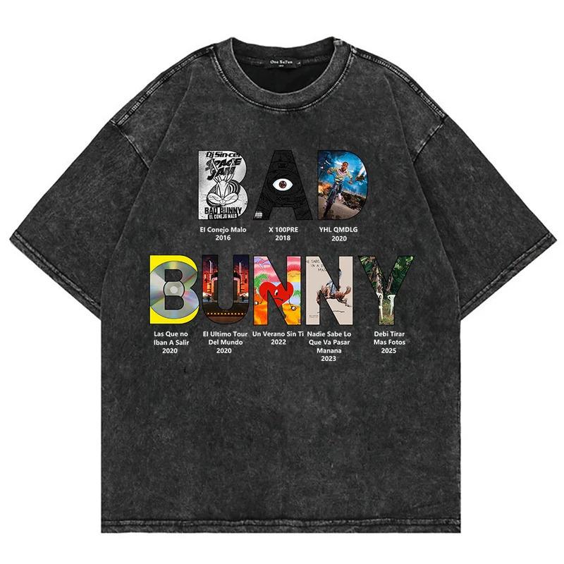 Fashion Personality T-Shirt Bad Bunny Deb í Tirar Más Fotos World Tour 2025