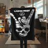 1PC Linkin Park Print Flannel Blanket, High quality Comfortable for All Seasons, Home Decor, Warmth and Comfort, Perfect for Christmas Gifts