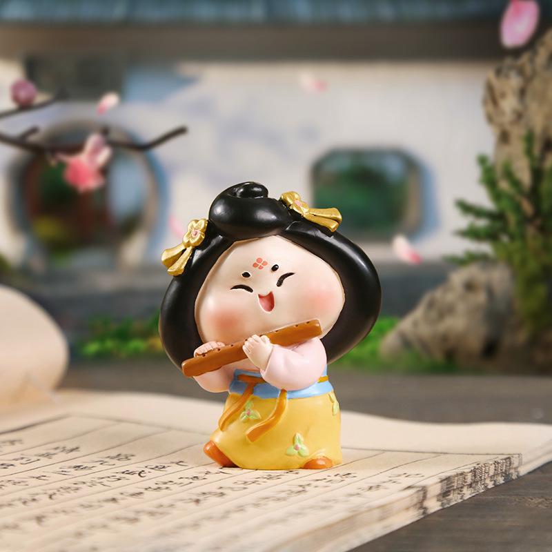 Креативный держатель для телефона в стиле династии Тан: Изысканный орнамент из смолы