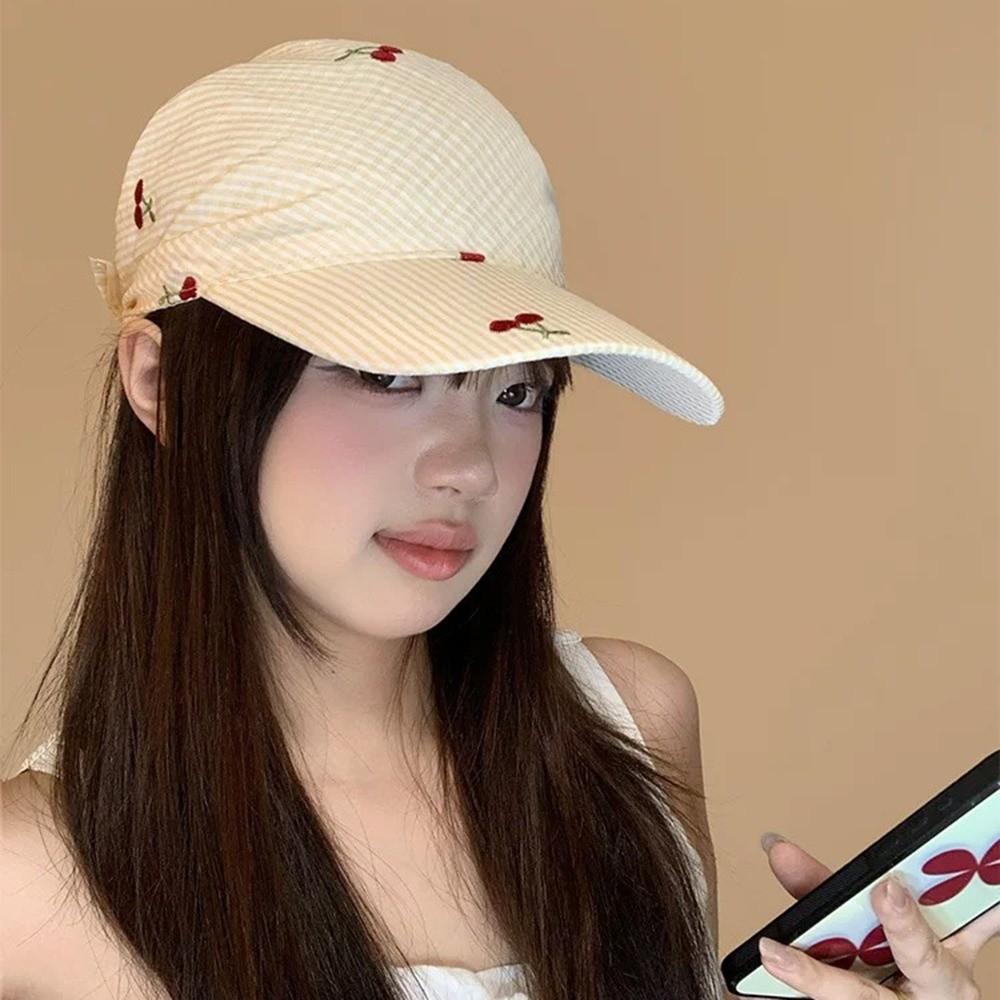 Korean Style Sunscreen Beach Hats Sweet Peaked Cap Headscarf Baseball Cap Summer