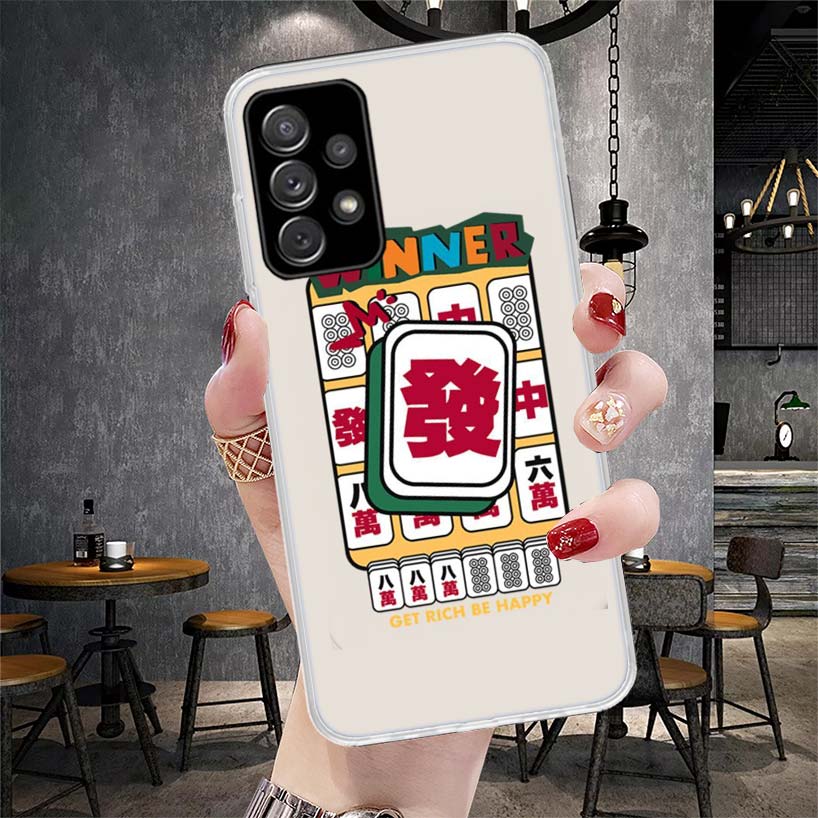 Creative Mahjong Phone Case For Samsung Galaxy A12 A22 A32 A52 A72 A02S A51 A50S A71 A70 A31 A20S Note 20 Ultra S10 A10S Galaxy