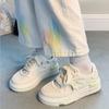 Весенние новые туфли-кеды с толстой подошвой, подходящие по цвету, на шнуровке, с большой головкой, для женщин, для студентов, повседневные спортивные туфли для скейтбординга, женский стиль